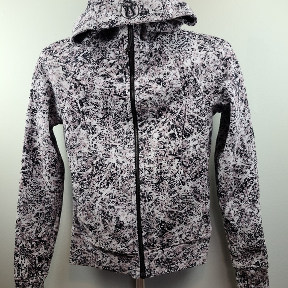 Women's Lululemon Scuba Hoodie Size 4 Paint Splash Silver Drop Cotton Fleece - Picture 7 of 9